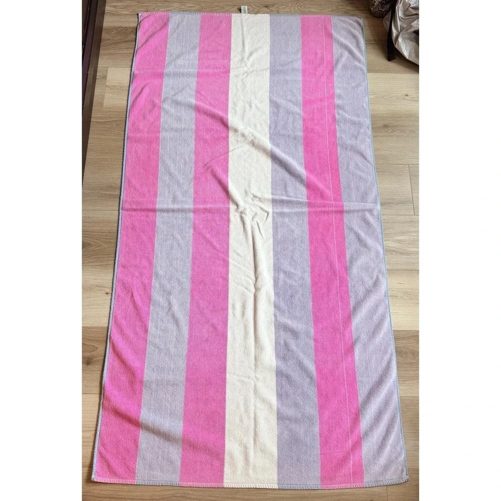Cecil Saydah Vintage Beach Towel Colorful Purple Pink Striped, Large‎ 35